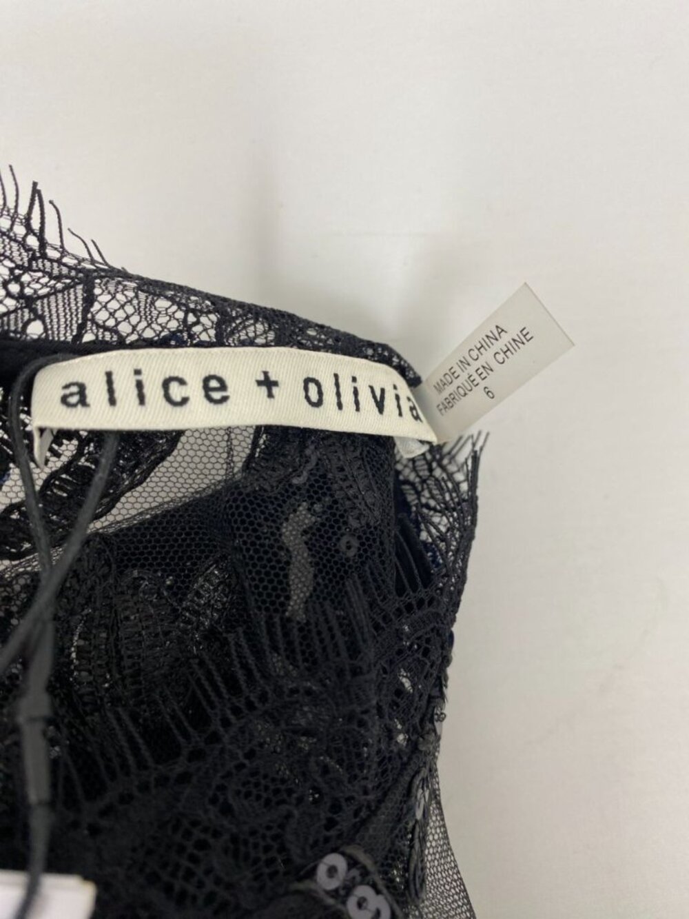 Alice + Olivia Alaina Black Lace Romper 6 NWT $550 - Picture 11 of 14